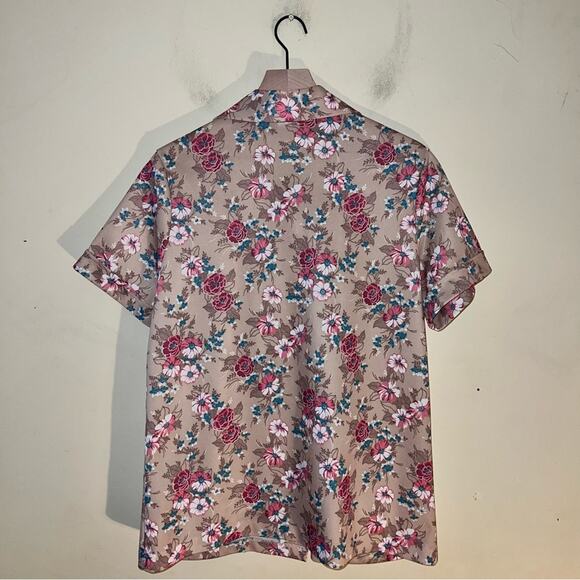 VNTG LAND AND SEA floral polyester button down 40 - Picture 3 of 4